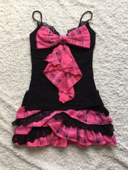 Gothic Bow Lace Subculture Soft Dress Y2K Woman Korean Aesthetic Female Clothing Daily Frock Fashion emo Classic Casual Sundress