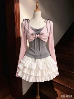 Kawaii Lolita Ruffle Dress Women Japanese Sweet Lace Bow Vintage Cake Dress Harajuku Y2k Bodycon Bandage Dress 2026 Summer New