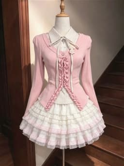 Kawaii Lolita Ruffle Dress Women Japanese Sweet Lace Bow Vintage Cake Dress Harajuku Y2k Bodycon Bandage Dress 2026 Summer New