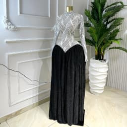 Two Color Patchwork Women Dress Fashion Sheer Mesh Top Long Sleeve Maxi Dress Parties Wear Elegant African Robe with Inner Dress