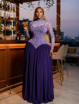 Two Color Patchwork Women Dress Fashion Sheer Mesh Top Long Sleeve Maxi Dress Parties Wear Elegant African Robe with Inner Dress