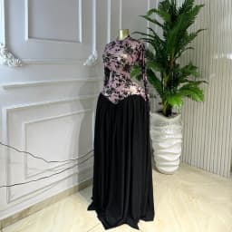 Two Color Patchwork Women Dress Fashion Sheer Mesh Top Long Sleeve Maxi Dress Parties Wear Elegant African Robe with Inner Dress