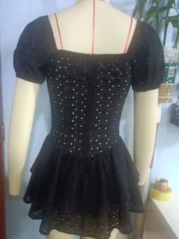 Sexy Hollow Black White Mini Summer Dress Women Elegant Backless Tierred Birthday Dress New Short Evening Party Dresses Vestidos