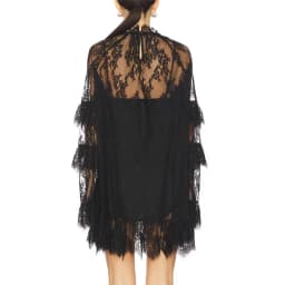 Women's See Through Lace Dress Long Sleeve Crew Neck Casual Loose Sheer Dress Vacation Beach Cocktail Mini Dresses