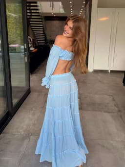 Ruffle Beach Dresses Cover Up Women Long Sleeve Bandeau Dress High Waist Beach Cover ups Summer Bandage Beachwear Dress Clothing