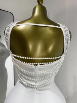 Woman White Birthday Bandage Dress Elegant Pearls Rhinestones Embroidery Tassel Back Bodycon Long Evening Party Cocktail Dresses