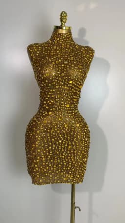 Women Luxury Gold Rhinestone Sexy Mesh Short Dress Sparkly Stage Costume Elegant Party Birthday  Dresses Nightclub Singer Outf