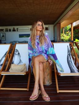 Print Long Sleeve Mini Dress Cover Up Women Party Pintuck Dresses Cap-Sleeve O Neck Ruched Elegant Holiday Beach Robe