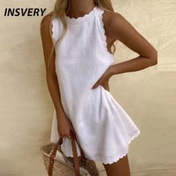 Women Summer Dress Loose Solid Sleeveless Party Mini Dresses For Women Elegant Loose Beach Party Female Dress Vestidos 2026