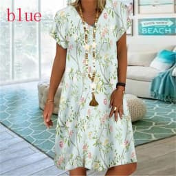 New Rainbow Striped 3D Print Women Dress Elegant Sweet Casual V-Neck Short Sleeve A-Line Dress Summer Fashion Oversized Clothing