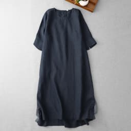 Retro Cotton Linen Midi Dress Summer New Style Slimming Belly Covering Women's A-Line Midi Skirt Casual Style Loose Waist