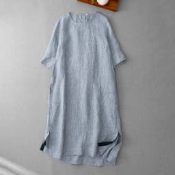 Retro Cotton Linen Midi Dress Summer New Style Slimming Belly Covering Women's A-Line Midi Skirt Casual Style Loose Waist