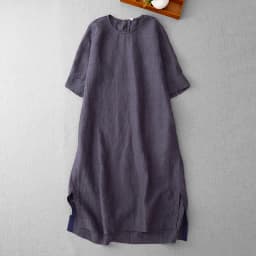 Retro Cotton Linen Midi Dress Summer New Style Slimming Belly Covering Women's A-Line Midi Skirt Casual Style Loose Waist