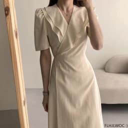 South Korea Chic Midi Dress Women Summer Japan Style Retro Vintage Design Ruffles Pink One-Piece Lace-Up Dress FLHJLWOC Vestidos