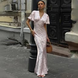 Tuularose Fashion Satin Print Dress Women's Elegant Contrast High Waist Dress Luxurious New Casual Women's Party Evening Dresses