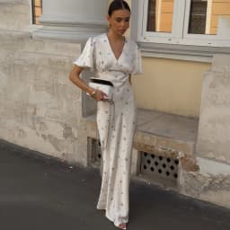 Tuularose Fashion Satin Print Dress Women's Elegant Contrast High Waist Dress Luxurious New Casual Women's Party Evening Dresses