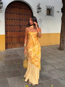 Women Dress Chiffon Strapless Detachable Neck Maxi Dress Scarf Strap Multi Tier Ruffle Layered Flowy Hem Slim Elegant Dress Lady