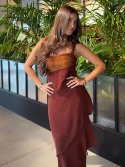 Women Dress Chiffon Strapless Detachable Neck Maxi Dress Scarf Strap Multi Tier Ruffle Layered Flowy Hem Slim Elegant Dress Lady
