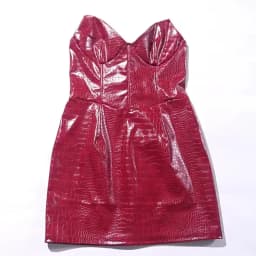 Sexy Leather Red Short Dress Women's Strapless Luxury Mini Curvy Dresses Evening Party Brown 2025 Summer Y2K New Cocktail Club