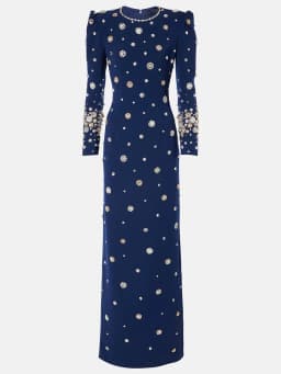 HIGH STREET Newest Fashion 2026 Designer Party Vestido Women's Formal Long Sleeve Luxurious Beaded Long Maxi Dress