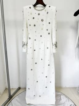 HIGH STREET Newest Fashion 2026 Designer Party Vestido Women's Formal Long Sleeve Luxurious Beaded Long Maxi Dress