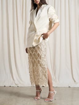 Fashion Glitter Solid Side Split Skirt Sexy Hollow Out Tassel Sequins Half Skirt Hot Girl See-through Slim Cocktail Party Skirts