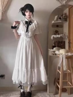 2026 Autumn New Women's Midi Dress French Vintage Lace Evening Gown Romantic Fairy Princess Style Elegant Party Formal Wear