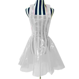 Women Plastic PVC Dress See Through A Line Transparent PVC Clear Dress Waterproof Dress Sexy Costume Gothic Sheer dress S-7XL