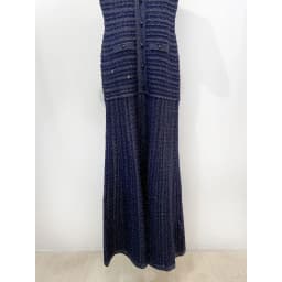 Spring Summer Fashion Temperament Knitted Dress Women Elegant Hollow Out Short Sleeve O-neck Single Breasted Long Robe Ladies