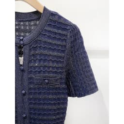 Spring Summer Fashion Temperament Knitted Dress Women Elegant Hollow Out Short Sleeve O-neck Single Breasted Long Robe Ladies