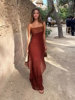 One-shoulder Shiny Chiffon Dress for Women Slim Sleeveless Cascading Ruffle Maxi Dresses 2026 Summer Vacation Party Lady Robes