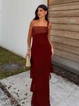 One-shoulder Shiny Chiffon Dress for Women Slim Sleeveless Cascading Ruffle Maxi Dresses 2026 Summer Vacation Party Lady Robes