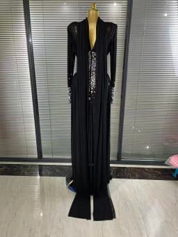 Elegant Rhinestones Long Dress for Women Sexy Mesh See Through Celebrate Evening Prom Birthday Dress Photo Shoot Wear