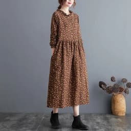 long sleeve cotton linen ruffle vintage floral new in dresses for women casual loose spring autumn dress elegant clothing 2026