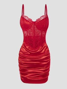 Hot Girls Slim Spaghetti Strap Mini Dresses Women Sexy See Through Flower Lace Fold Package Hip Bodycon Short Dress Club Vestido