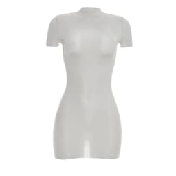 Weird Puss Wild See Through Dress Women Hottie Fashion Short Sleeve Stretch Skinny Coquette Midnight Street Party Club Bodycon