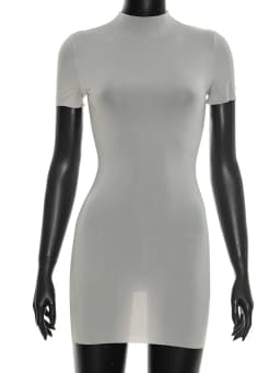 Weird Puss Wild See Through Dress Women Hottie Fashion Short Sleeve Stretch Skinny Coquette Midnight Street Party Club Bodycon