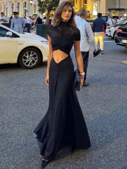 Hollow Out Short Sleeve Sexy Maxi Dress Women Fashion O Neck Ruched High Waist Bodycon Club Party Long Dress Female