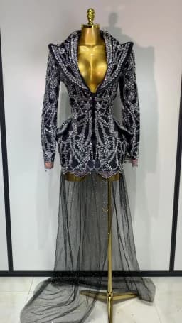 High Quality Luxury Nightclub Evening Birthday Dresses Stage Perform Outfit Sparkly Rhinestone Women's Elegant Party Sexy Dress