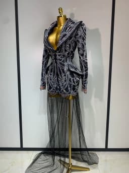 High Quality Luxury Nightclub Evening Birthday Dresses Stage Perform Outfit Sparkly Rhinestone Women's Elegant Party Sexy Dress