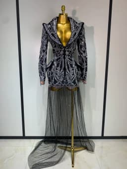 High Quality Luxury Nightclub Evening Birthday Dresses Stage Perform Outfit Sparkly Rhinestone Women's Elegant Party Sexy Dress