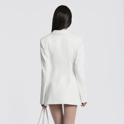 Cryptographic Elegant Fashion Blazer Dress Club Party Long Sleeve Shoulder Pads A-Line V Neck Mini Dresses Fall Winter Clothes