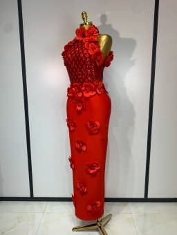 Women Sexy Sleeveless Flower Beading Bodycon Bandage Dresses 2026 Celebrity Elegant Cocktail Luxury Birthfay Evening Party Dress