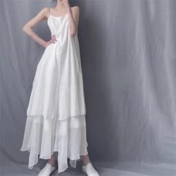 Summer New Women's Cotton Lin Dress Artistic Style Midi Skirt Sleeveless Strapless Uneven Hem Large Flounce Skirt
