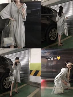 plus Size Korean Style Loose Fit Mid-Length Dress with Hood And 3/4 Sleeves for Women Summer Season Casual Wear A-Line Skirt