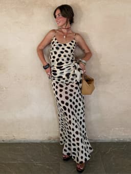 Scoop Neck Women's Dress Spaghetti Strap Polka Dot Tie Waist Removable Wrap Maxi Dress Vacation Beach 2026 New Fashion For Women