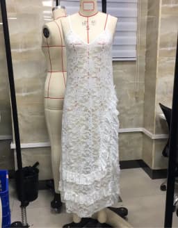 Gaono Women Sheer Long Dress Spaghetti Straps V-neck Slit See-through Lace Dress Summer Dress Cover Ups for Party Vacation