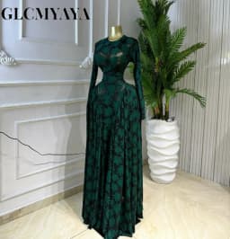 CM.YAYA Women O-neck Long Sleeve Pleated Inner A-line Maxi Dress 2026 Evening Sexy Party Birthday Vacation Long Dresses Vestidos