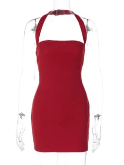 Mozision Halter Backless Sexy Mini Dress Women Elegant Sleeveless Back Lace Up Bodycon Club Party Evening Cocktail Dress 2026