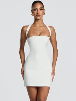 Mozision Halter Backless Sexy Mini Dress Women Elegant Sleeveless Back Lace Up Bodycon Club Party Evening Cocktail Dress 2026
